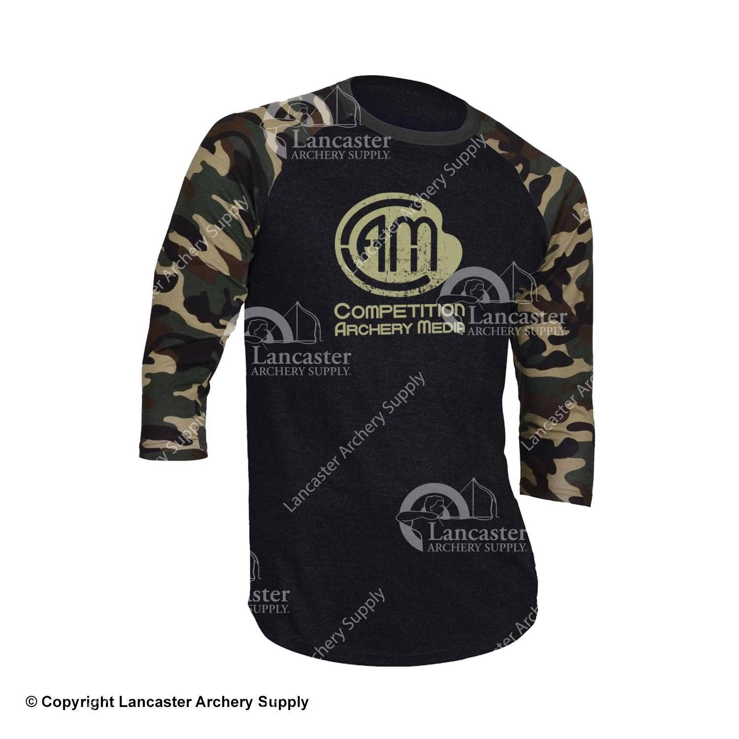 Competition Archery Media 3/4 Sleeve Camo Baseball Tee 3 Competition Archery Media 3/4 Sleeve Camo Baseball Tee